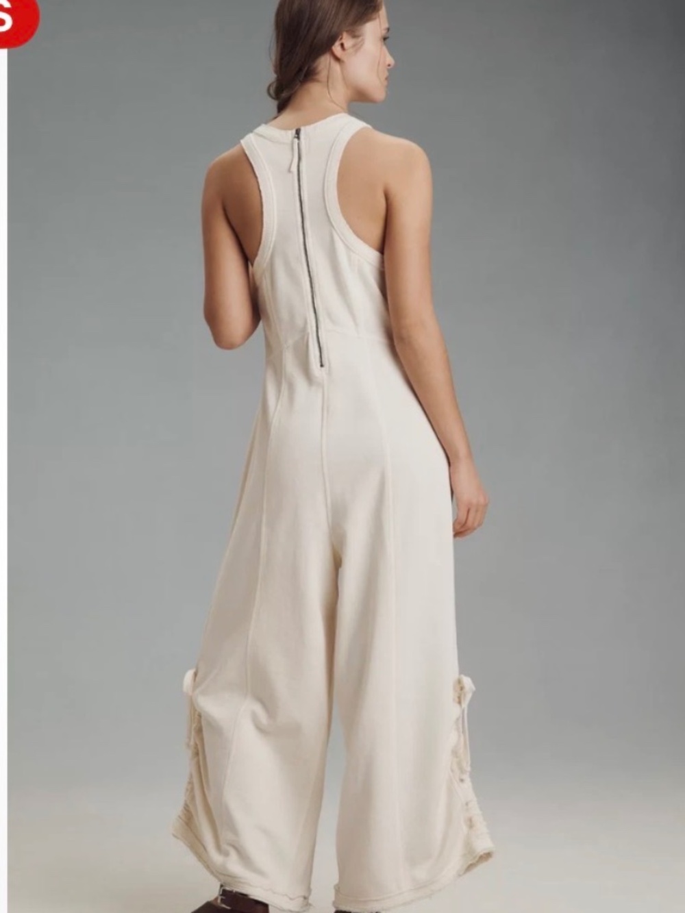 Anthropologie Daily Practice Seamed Wide-Leg Jumpsuit One-Piece Ivory